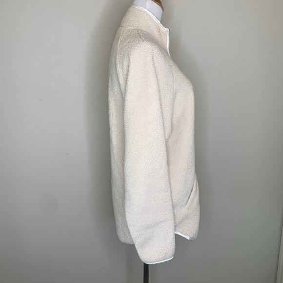 Express Cream Sherpa Fuzzy Fleece Teddy Zip Up Jacket Sz XS - Picture 4 of 8